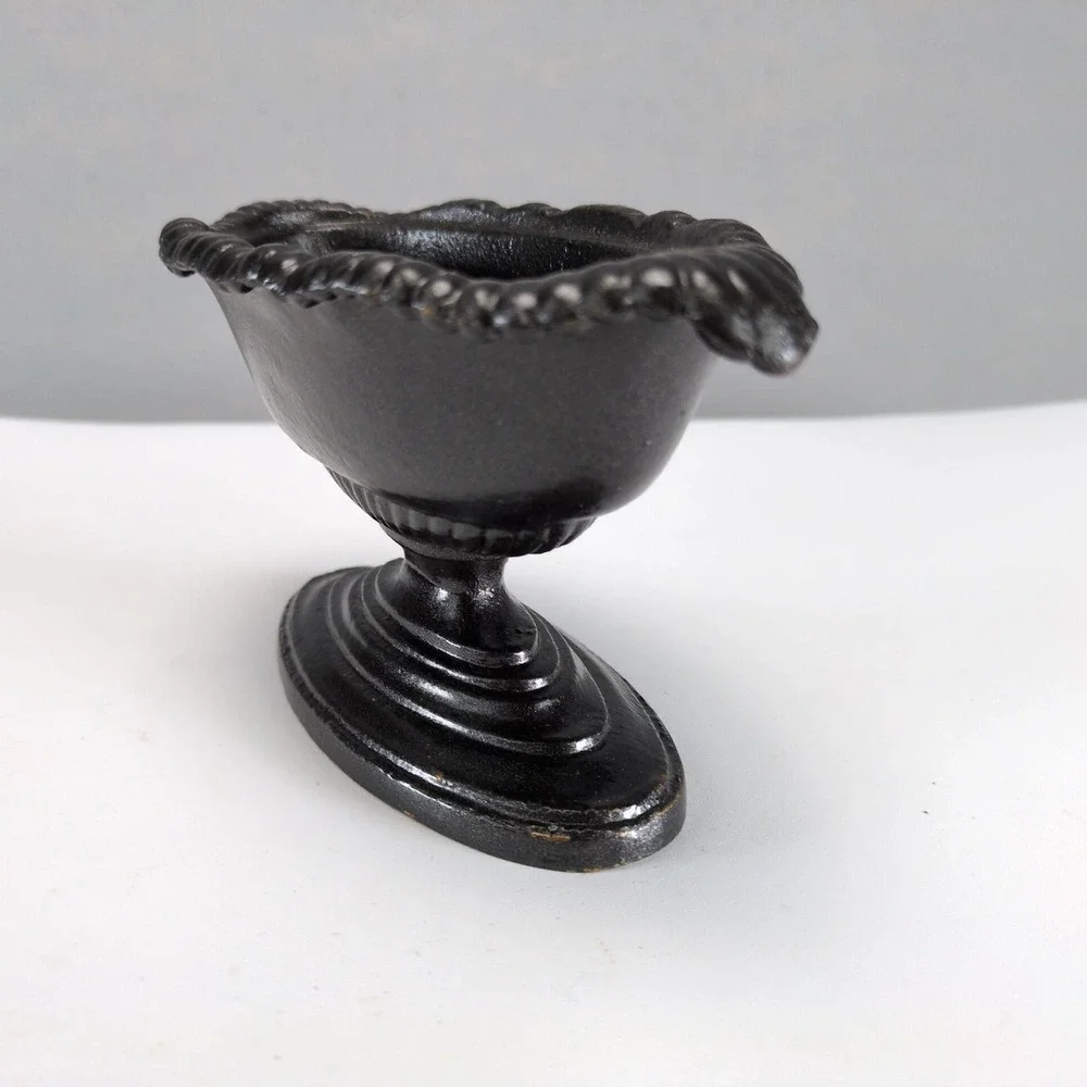 Vintage Minuette Cast Iron Footed Bowl Urn Oil Rubbed Bronze Pedestal Decor